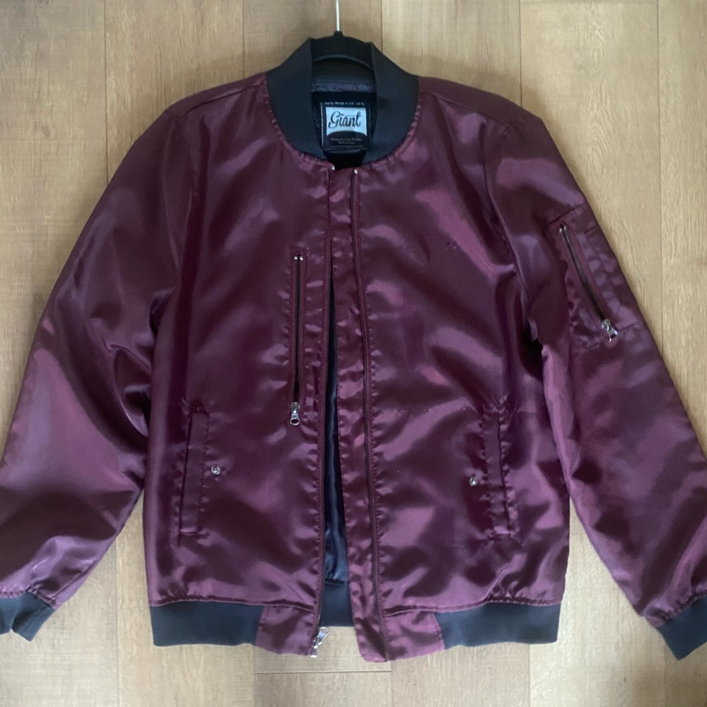 Mens Maroon Bomber Jacket